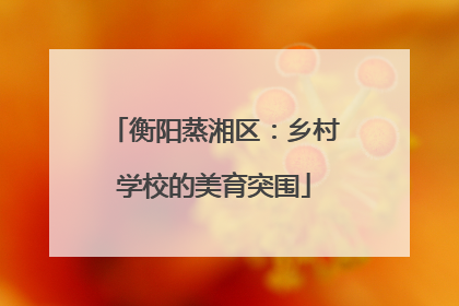 衡阳蒸湘区：乡村学校的美育突围