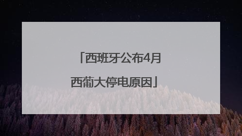 西班牙公布4月西葡大停电原因