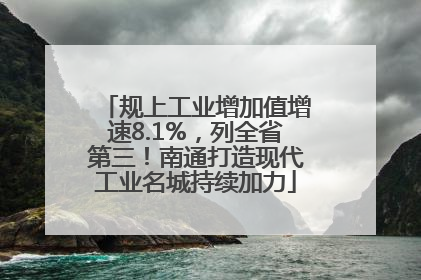 规上工业增加值增速8.1%，列全省第三！南通打造现代工业名城持续加力