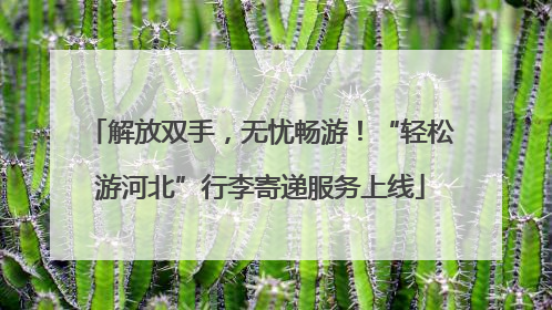 解放双手，无忧畅游！“轻松游河北”行李寄递服务上线
