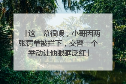这一幕很暖，小哥因两张罚单被拦下，交警一个举动让他眼眶泛红