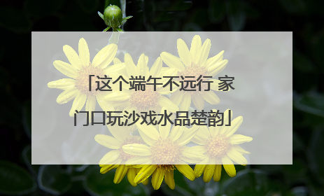 这个端午不远行 家门口玩沙戏水品楚韵