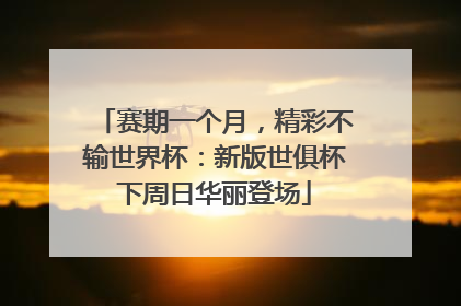 赛期一个月，精彩不输世界杯：新版世俱杯下周日华丽登场
