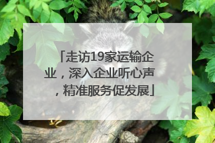 走访19家运输企业，深入企业听心声，精准服务促发展