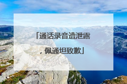 通话录音遭泄露，佩通坦致歉