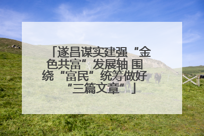 遂昌谋实建强“金色共富”发展轴 围绕“富民”统筹做好“三篇文章”