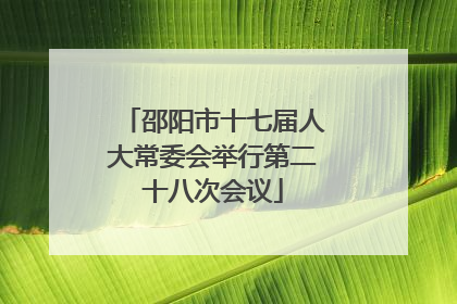 邵阳市十七届人大常委会举行第二十八次会议