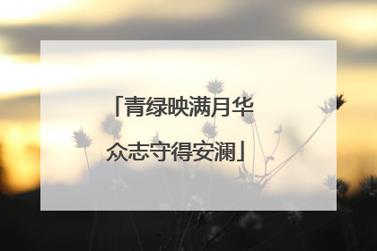 青绿映满月华 众志守得安澜