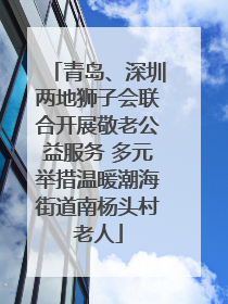 青岛、深圳两地狮子会联合开展敬老公益服务 多元举措温暖潮海街道南杨头村老人