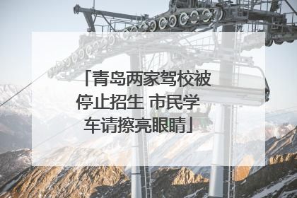 青岛两家驾校被停止招生 市民学车请擦亮眼睛
