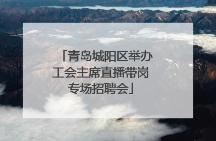 青岛城阳区举办工会主席直播带岗专场招聘会