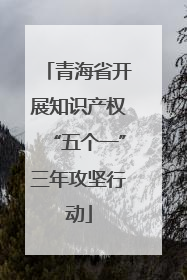 青海省开展知识产权“五个一”三年攻坚行动