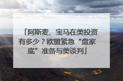 阿斯麦、宝马在美投资有多少？欧盟紧急“盘家底”准备与美谈判