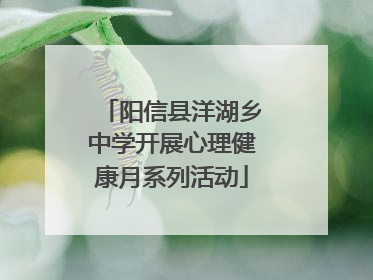 阳信县洋湖乡中学开展心理健康月系列活动