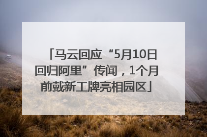 马云回应“5月10日回归阿里”传闻，1个月前戴新工牌亮相园区