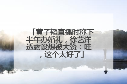 黄子韬直播时称下半年办婚礼，徐艺洋透露设想被大赞：哇，这个太好了
