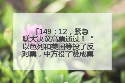 149：12，紧急联大决议高票通过！“以色列和美国等投了反对票，中方投了赞成票，19国弃权”
