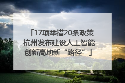 17项举措20条政策 杭州发布建设人工智能创新高地新“路径”