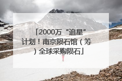 2000万“追星”计划！南京陨石馆（筹）全球采购陨石