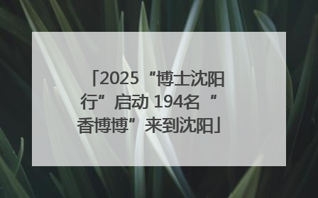 2025“博士沈阳行”启动 194名“香博博”来到沈阳