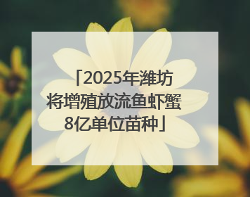 2025年潍坊将增殖放流鱼虾蟹8亿单位苗种