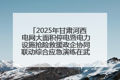 2025年甘肃河西电网大面积停电暨电力设施抢险救援政企协同联动综合应急演练在武威成功举行