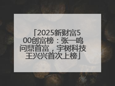 2025新财富500创富榜：张一鸣问鼎首富，宇树科技王兴兴首次上榜