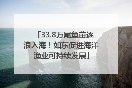 33.8万尾鱼苗逐浪入海！如东促进海洋渔业可持续发展