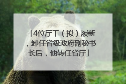 4位厅干（拟）履新，卸任省级政府副秘书长后，他转任省厅