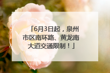 6月3日起，泉州市区南环路、黄龙南大道交通限制！