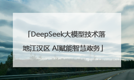 DeepSeek大模型技术落地江汉区 AI赋能智慧政务