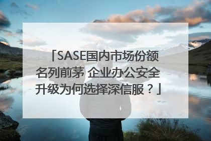 SASE国内市场份额名列前茅 企业办公安全升级为何选择深信服？