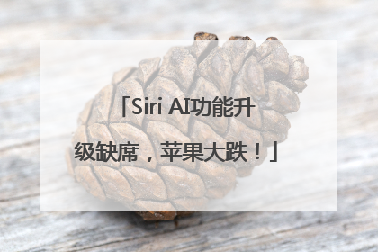 Siri AI功能升级缺席，苹果大跌！